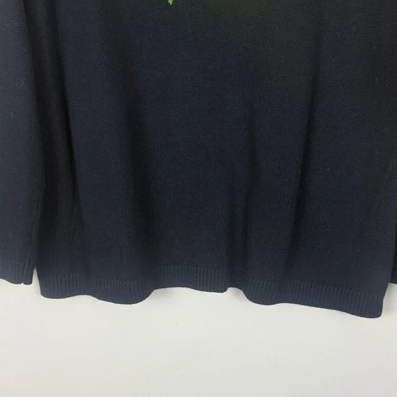 Talbots Navy Fresh Lemons Intarsia Crew Neck Long Sleeve XLP Sweater Knit - Picture 8 of 10